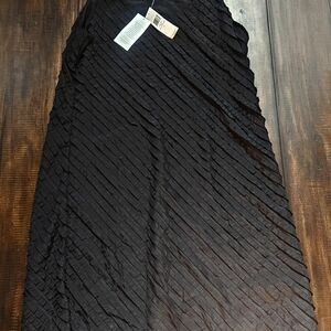 NWT Eileen Fisher Black Pleated Mini Dress